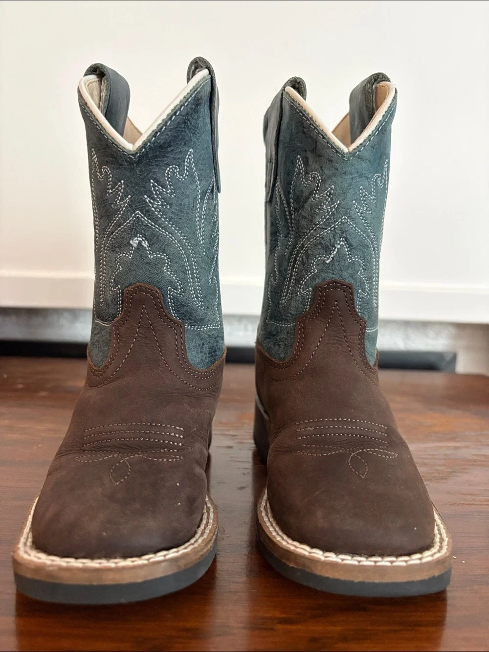 OLD WEST Toddler Leather Cowboy Boots Size 6